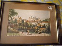 Full framed print showing city scene and frame