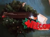 Entire lot showing wreath, banner, and plates