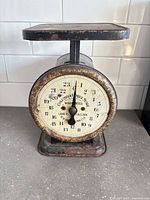 Front view showing full scale with dial and platform