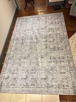 Full view of 6' x 9' area rug on floor