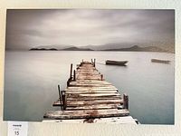 Front view of canvas showing dock scene