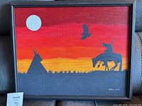 Front view of framed acrylic painting