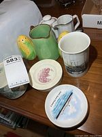 Group shot of all ceramic items on tabletop