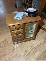 wood jewelry box front view