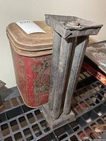 Candle mold and tea tin overview