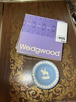 Plate beside original Wedgwood box