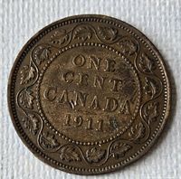 Reverse of 1911 Canadian one cent coin