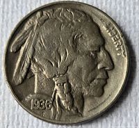 Obverse of 1936-S Buffalo nickel