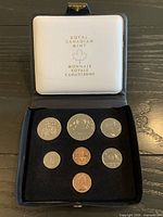 Open presentation case displaying all six proof coins