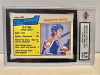 Front view of graded Wayne Gretzky 1983-84 O-Pee-Chee #22 card in KSA 8.5 slab