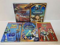 Front view of all five DVD cases