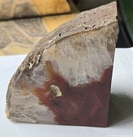 Front polished face showing reddish chalcedony and clear quartz