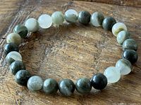 Full view of bracelet showing all beads and stretch design