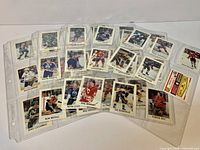 Group shot of all 42 O-Pee-Chee 1987/88 Hockey Leaders cards in binder pages