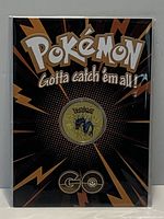 Coin in capsule on Pokémon GO display card front view