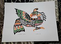 Full view of the Thunderbird print on white paper