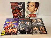 Front view of five sealed Region 1 TV series DVDs