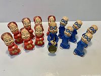 Group of 13 Alvin and Simon figurines showing front and color details