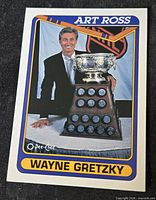 Front view of Wayne Gretzky O-Pee-Chee Art Ross Trophy trading card