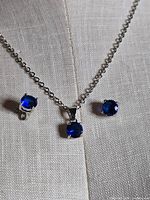 Necklace and both earrings overview