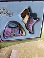 Miniature purse and boot in original foam insert
