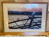 Full view of framed print with ruler for scale