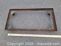 Top view of rectangular steel dolly frame