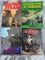 Four books: The Splendour of British Steam, A Lifetime with 'O' Gauge, Spell of Steam, Complete Railway Modelling