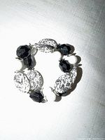 Top view of bracelet showing all bead types and double strand construction