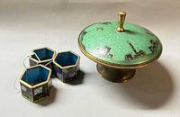 Napkin rings and lidded candy bowl full view