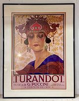 Full view of framed Turandot poster