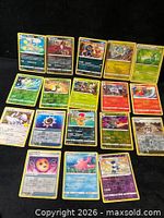 Full layout of all 18 Pokémon cards