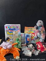 Group view of all Ty Beanie Babies, magazines and accessories