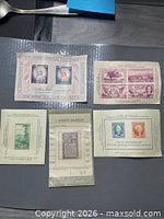 Overview of all five souvenir sheets