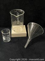 Group view: two beakers and funnel