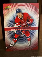 Front of the 2022-23 Upper Deck Tim Hortons InMotion Phenoms Cole Caufield trading card