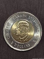 Obverse of coin showing King Charles III effigy and date