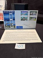 Front view of FDC standing with insert sheet visible