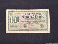 Obverse view showing full serial number, denomination and issuing authority