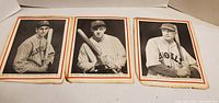 Group shot of all three vintage red-border MLB prints