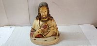 Front view of ceramic Sacred Heart Jesus bust
