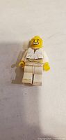 Front view of complete Lego minifigure on white background