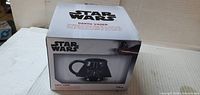 Front view of boxed Star Wars Darth Vader mug