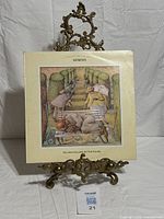 Front cover of Genesis Selling England By The Pound LP on display stand