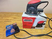 Jobmate detail sander with cord, original box, Mastercraft sandpaper pack