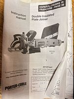 Instruction manual front showing Porter-Cable 557 plate joiner image