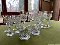 Front angled view showing all ten pieces with pattern detail