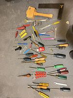 Entire assortment of tools laid out on floor