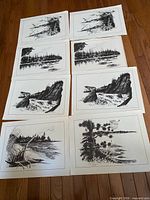 All eight Supertest prints laid out on floor