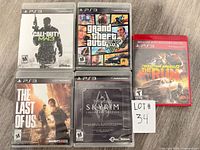Front covers of all five PS3 games